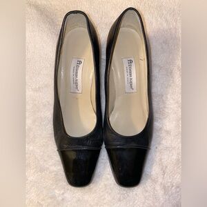 Etienne Aigner Women's Black Heels Genuine Leather Shoes Chunky Block Heel